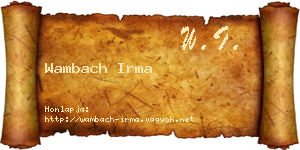 Wambach Irma névjegykártya